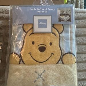 Disney Baby Pooh Soft and Fuzzy Valance - Yellow and Cream